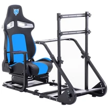 Sim Racing Simulator Cockpit Seat for Logitech Thrustmaster Fanatec Moza (Blue)