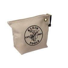 Klein Tools 5539NAT Zipper Bag, Canvas Tool Pouch is 10Inch Consumables Bag f...