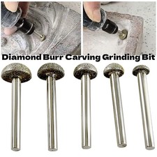 12-20mm Diamond Burr Carving Grinding Bit 6mm Shank for Carving Glass Jade