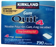 190 Pieces Kirkland Quit 4mg Nicotine Gum Stop Smoking Generic Nicorette 5/2027