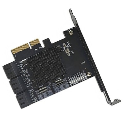 PCIe zu 8 Ports  3.0 Erweiterungskarte PCI-E 4X zu SATA3 Controllerkarte 6G6157