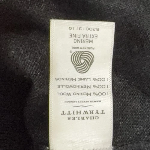 Charles Tyrwhitt Men's Wool Knit Vest Full Zip Dark Grey Size L image 6
