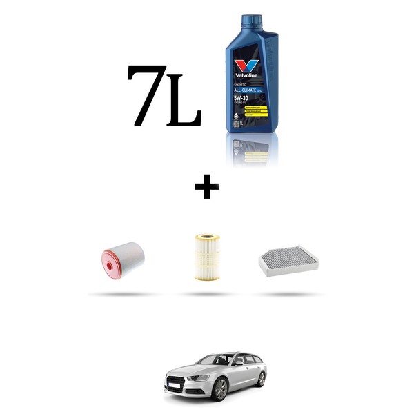 Hoffcar Servicekit 3 Filter Und 7L ÖL FüR Audi A6 (C7) 3.0 Tfsi 245KW Ab 201-image