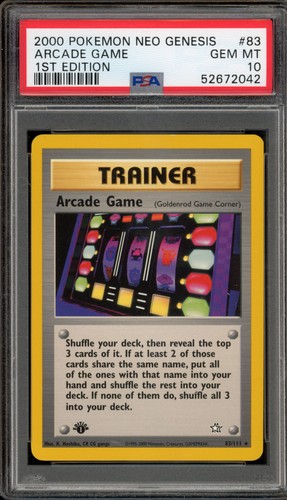 Pokemon Arcade Game Neo Genesis 1st Edition Rare #83 PSA 10 Gem Mint