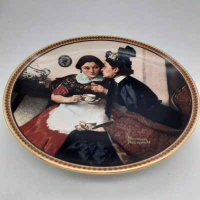 #ad Vintage Knowles Norman Rockwell Plate Gossiping in the Alcove 1993 COA Box USA $15.94