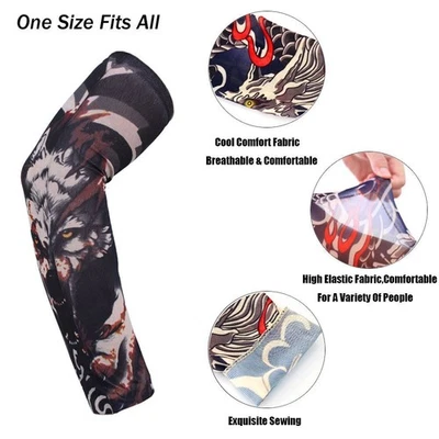 Summer Outdoor Cooling Sunscreen Armguard Flower Armguard Tattoo Armguard-Sleeve - Bild 1 von 4