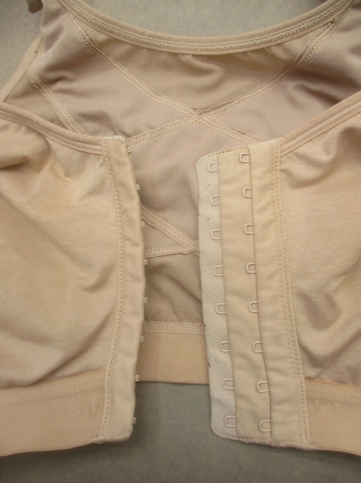 Sutiã feminino 38G Delimira bege sem fio fecho frontal cobertura total 11A - Imagem 3 de 4