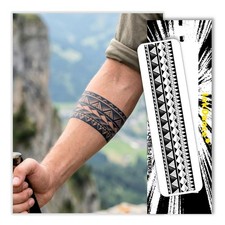 Semi-Permanent Tattoo, Tribal Armband, Long Lasting Temporary Tattoos for Men...