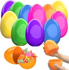 6 Pcs Large Plastic Easter Eggs, 6 Inches Colorful Jumbo Eggs Fillable for Easte