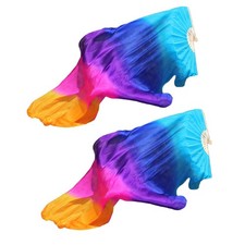 Belly Dance Fan Veils Handmade 180cm Dancing Fan for Women Men Girls Wedding