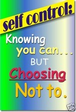 Self Control - Classroom Motivational School NEW POSTER