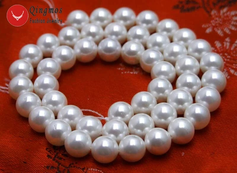 4-16mm Round White Sea Shell Pearl Loose Beads for Jewelry Making DIY Strand 15" - Image 3 of 4