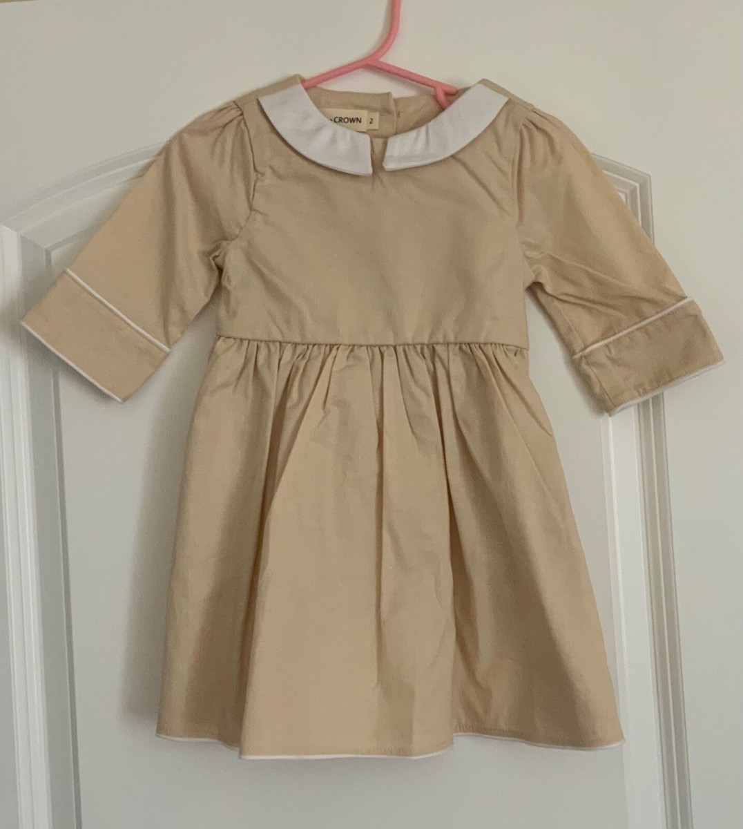 Fit & Flare Tan Dress with Back Tie 100% Cotton Made U.S.A. Size 2 New |  eBay