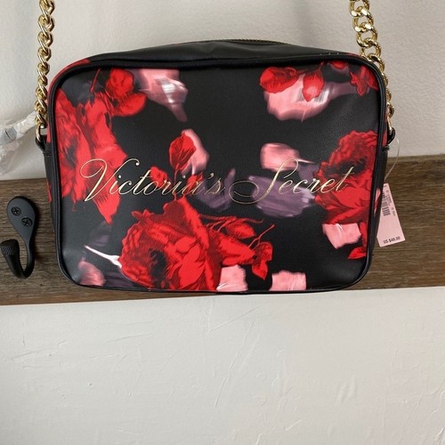 Victoria's Secret NWT over shoulder floral bag Cosmetic Purse Roses Crossbody - Imagen 9 de 9
