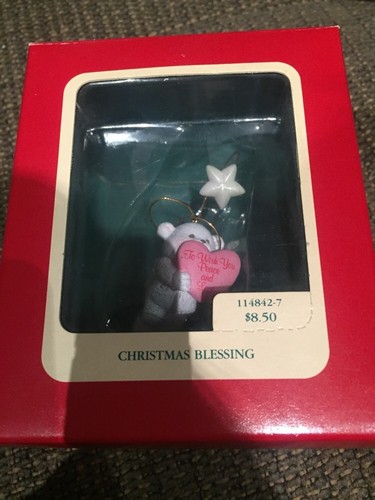 CARLTON CHRISTMAS ORNAMENT: CHRISTMAS BLESSING! angel bear with star new in box - Picture 6 of 6