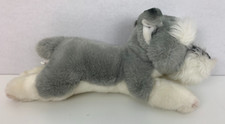 Vintage Russ Plush Schnauzer Puppy Dog Gray White Yomiko Classics Stuffed Animal