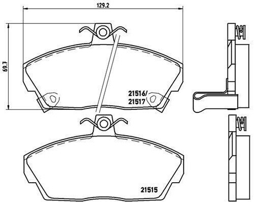 P 28 020 Brembo BremsbeläGe Kit, Scheibenbremse FüR Honda, Mg, Rover-image