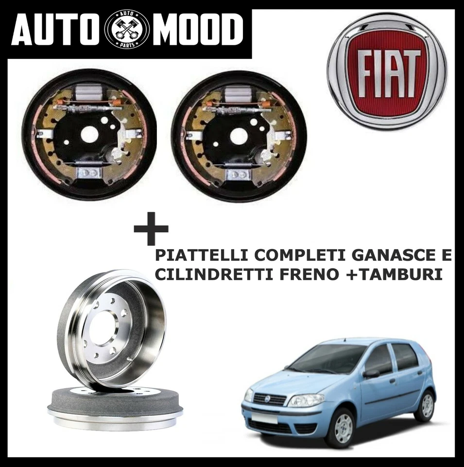 KIT FRENI POSTERIORI PIATTELLO GANASCE CILINDRETTI TAMBURI FIAT PUNTO 188 1999>