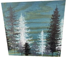 East Urban Home Teal Trees by Emily Magone - Painting Print on Canvas