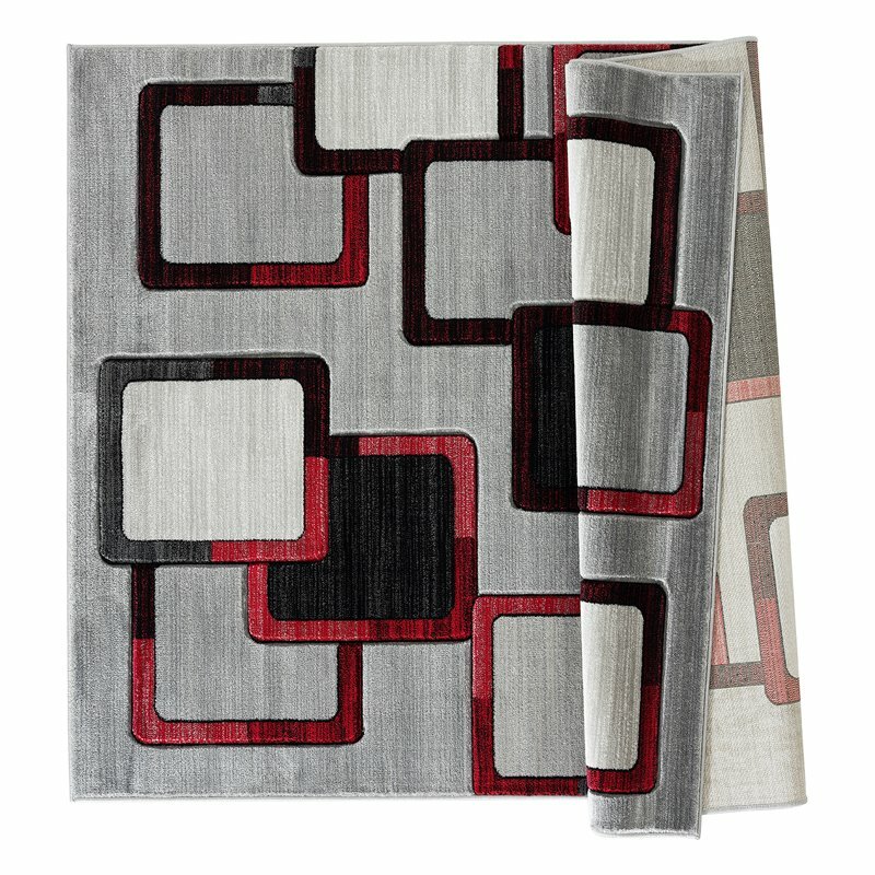 Orelsi+Collection+Polypropylene+Gray+And+Red+327922+27922+Area+Rugs