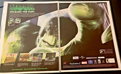 Marvel's Hulk - Vintage Gaming Print Ad / Poster / Streamer Game Wall Art - MINT