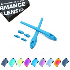 Polarized Replacement Lenses  Blue Rubber Kit Set for-Oakley Flak 2.0 XL OO9154