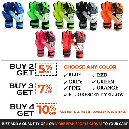 Guantes de portero de fútbol EFAH SPORTS para niños niños niños con protección de salvamento - Imagen 26 de 48