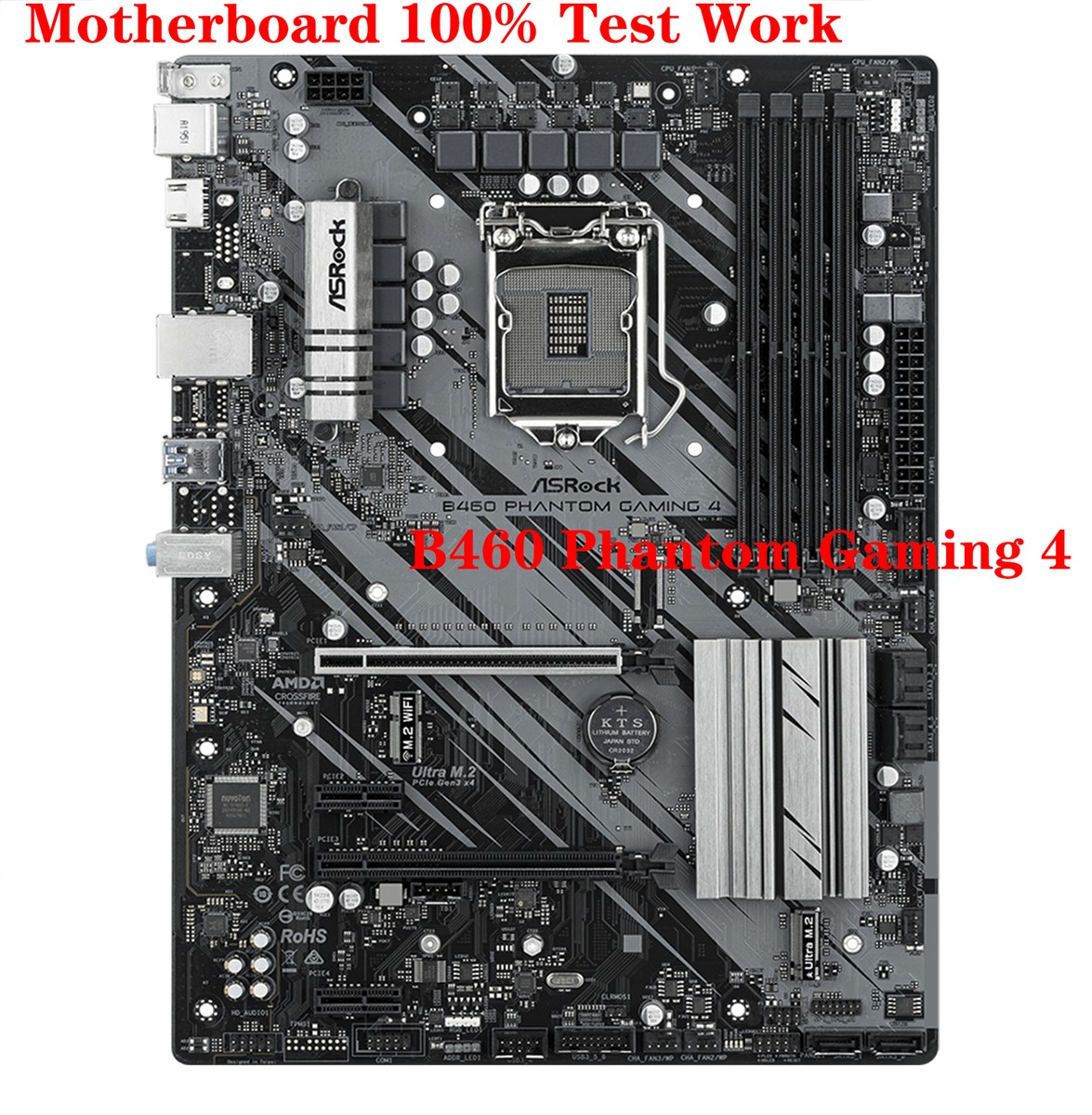 FOR ASROCK B460 Phantom Gaming 4 Motherboard 10500 CPU 100% Test