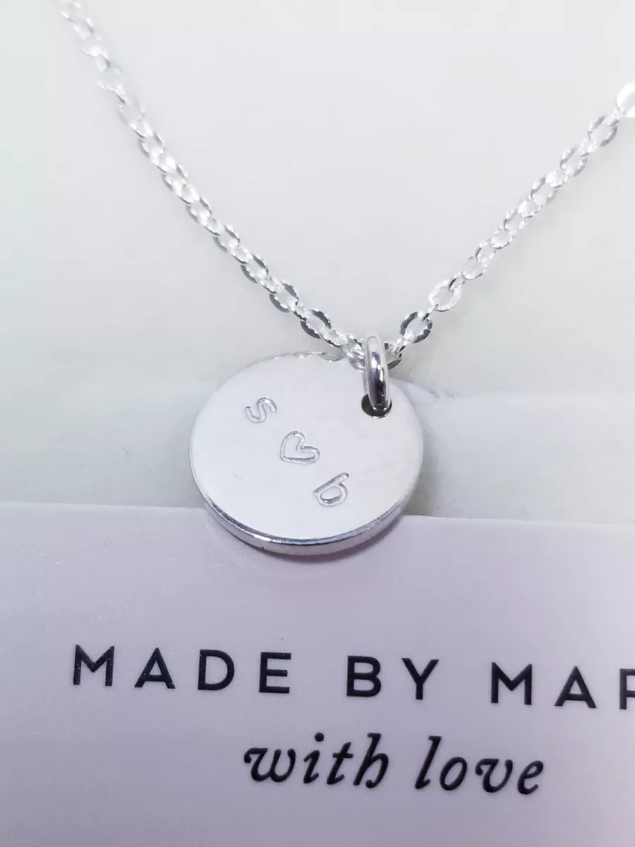 Made By Mary Initial Disc Necklace eBay