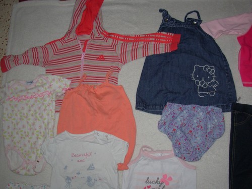 Lot de 18 vêtements 12mois (74cm) Fille été / mi-saison - Imagen 4 de 8