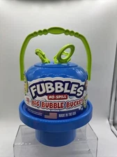 BLUE Fubbles No Spill Bubble BUCKET Party Favor TOY 3 Wands Tip Upside Down!