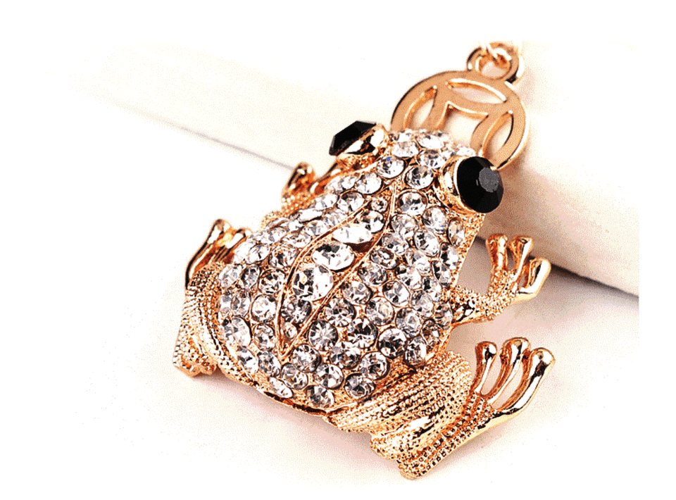 Crystal Frog Key Chain Keychain Purse Charm Feng Shui Money Frog for ...