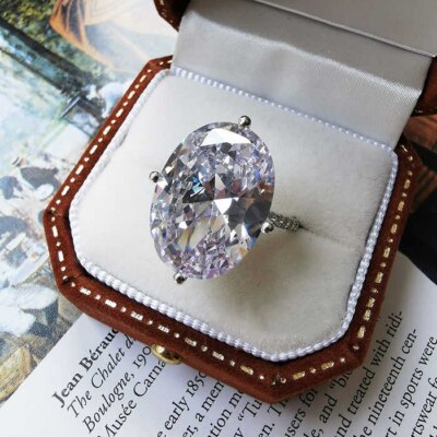 Elegant Cubic Zircon Ring 925 Silver Filled, Gold Ring Women Jewelry Sz 6-10