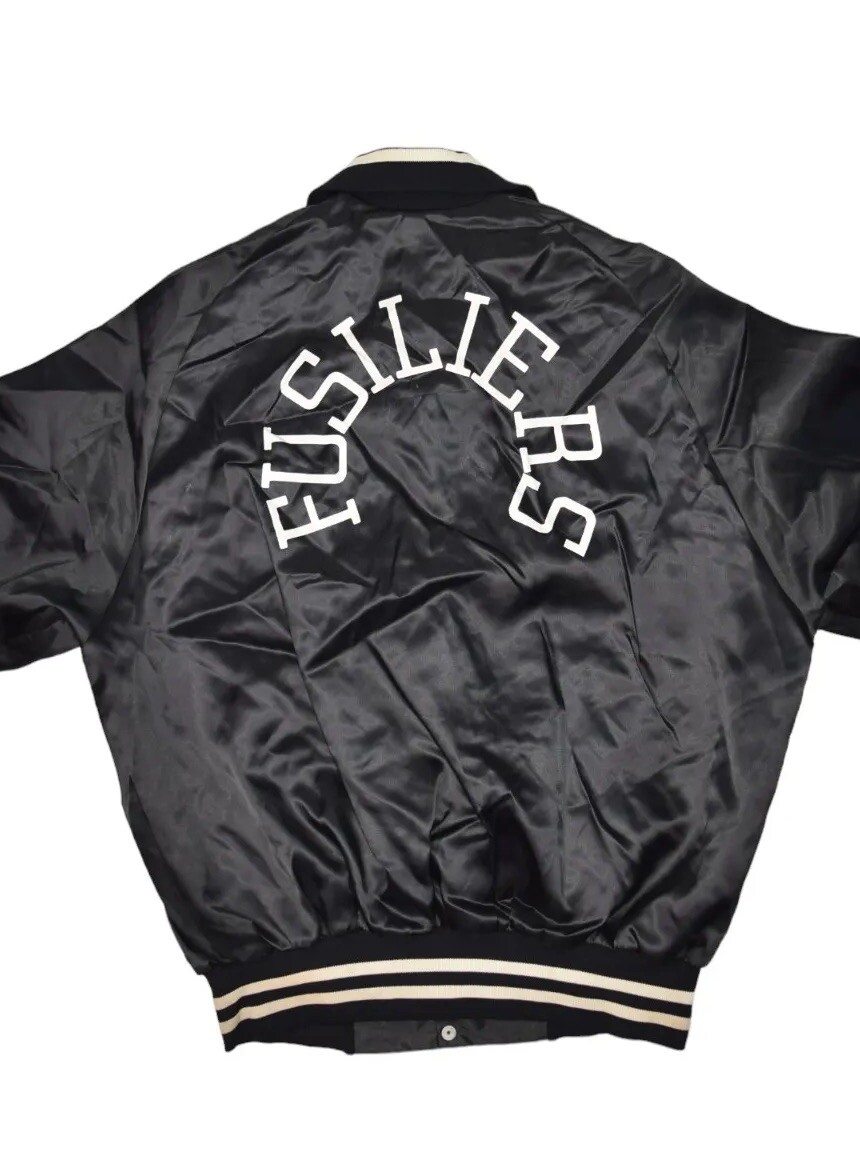 本革スタジアムジャケット NORTH AMERICAN HUNTING CLUB Vintage 80s Satin Bomber Jacket Mens XL Black Fusliers
