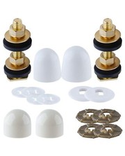 Toilet Floor Bolts and Caps Set,Stainless Steel Washers and round Cover Caps