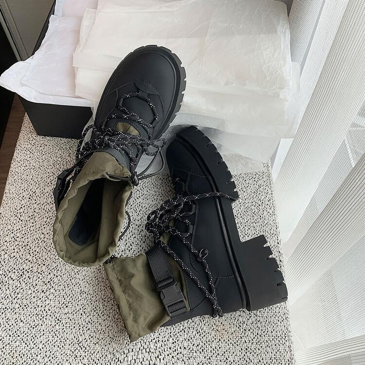 SAOLA Stivaletti alla moda donna per il tempo libero all'aperto sport pompa stringati in pelle