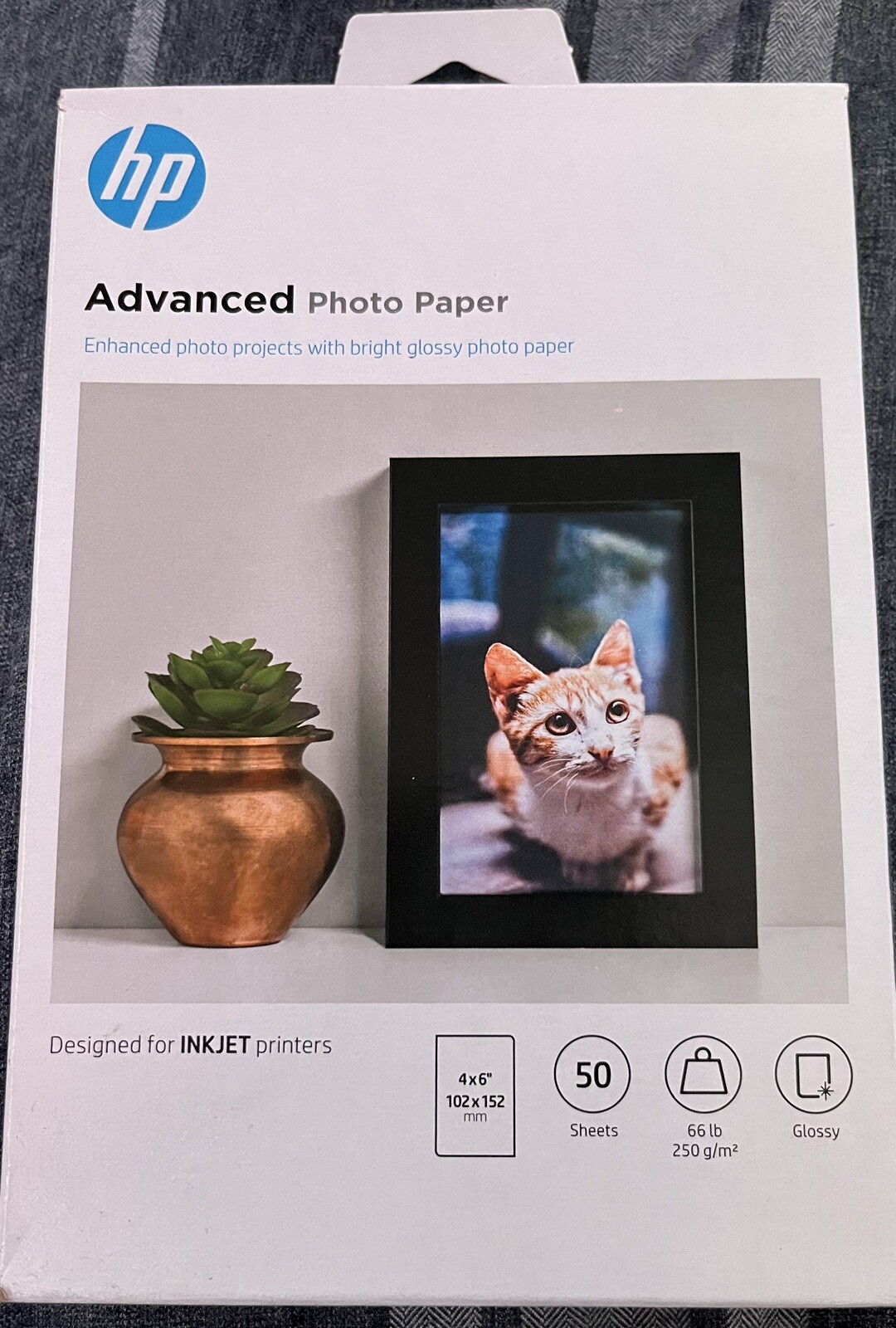 HP Glossy Advanced Photo Paper 4x6 in 65 lb 50 Sheets