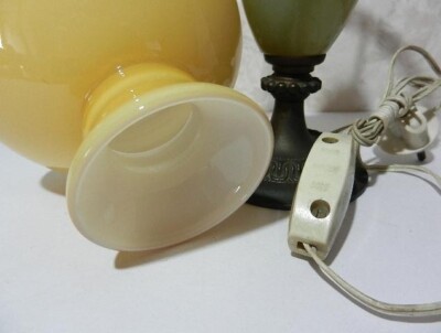 Antique ONYX By Prof. G.BESSI VOLTERRA Electric Oil Lamp Antique