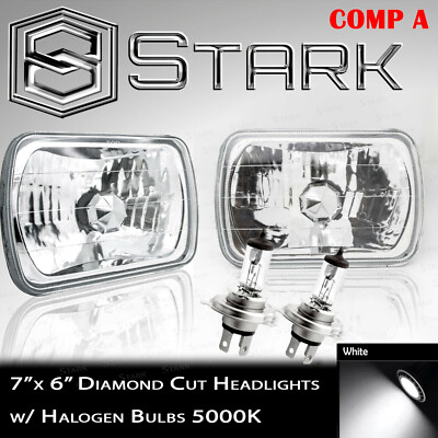 H6054 H6052 H6014 Head Light Glass Diamond Housing Lamp Conversion Chrome 7x6 -A