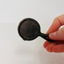 Antique Dollhouse Miniature Black Cast Iron Cookstove Frying Pan with Handle