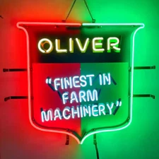 US STOCK Oliver Finest in Farm Machinery Neon Sign With HD Vivid Printing 24x20