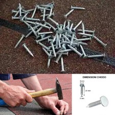 Chiodi zincati fissaggio tegola canadese e guaina ardesiata mm 20 scatola kg 5