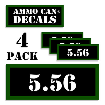 5.56 Ammo Can 4x Labels Ammunition Case 3''x1.15'' stickers decals 4 pack 5.56 CAL