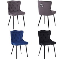 Velvet Dining Chairs with Knocker/Ring Velvet Seat 1,  2, 4, 6 Chairs