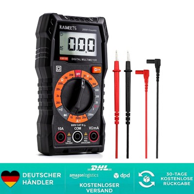 Kaiweets Digital Multimeter mit Doppelsicherung für sichere AC/DC Messungen