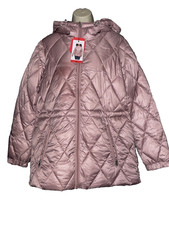 Andrew Marc Size M Light Pink Hooded Padded Drawstring Waist Lightweight Jacket