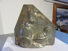 Très ancien demi moule à chocolat en métal hauteur hors tout 13 cm, déco vintage