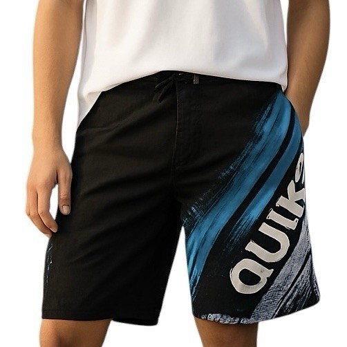 Quicksilver Graphic Pull On Drawstring Board Shor… - image 1