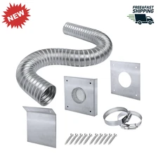 Pellet Stove Fresh Air Intake Kit 2" x 60" Cold Air Aluminum Flex Vent Pipe Set
