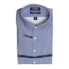 Daniel Cremieux Dress Shirt Men's 17-35 Slim Fit Supima Cotton Blue NEW